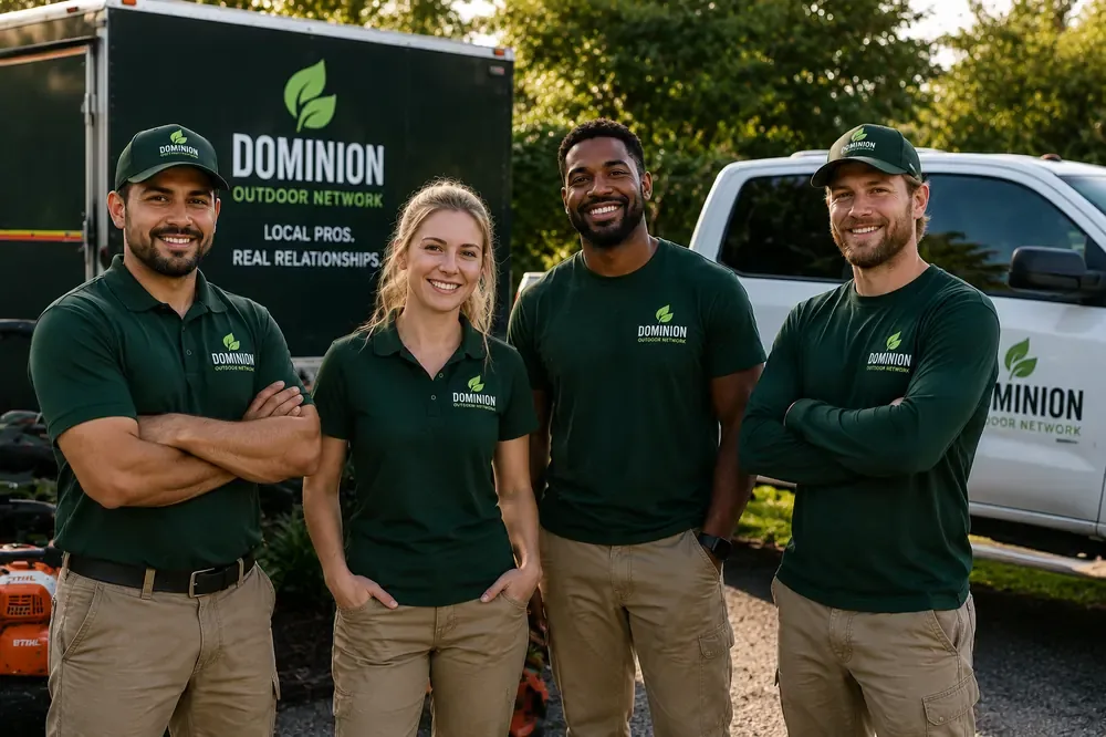 Dominion contractor network team in branded apparel